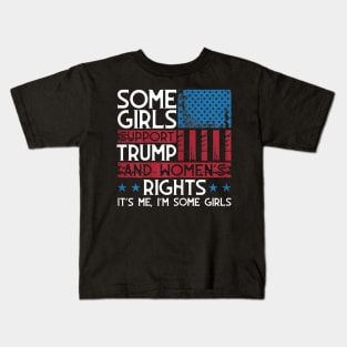 Girls Support Trump Womens Rights USA Flag Kids T-Shirt